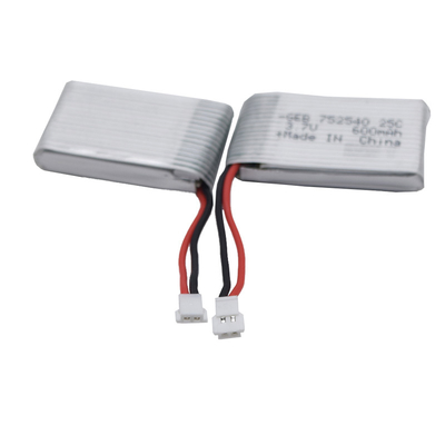 25C Lipo 3.7V Drone Battery 752540 600mAh With XH2.54 Connector